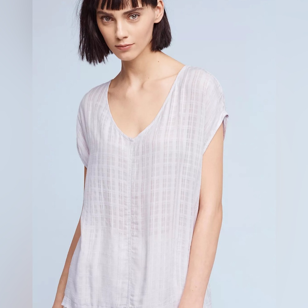 Anthropologie by Flax 100% linen semi sheer top